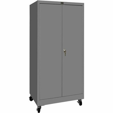 HALLOWELL 36'' x 24'' x 72'' Gray Mobile Storage Cabinet with Solid Doors - Unassembled 415S24M-HG 434415S24MHG